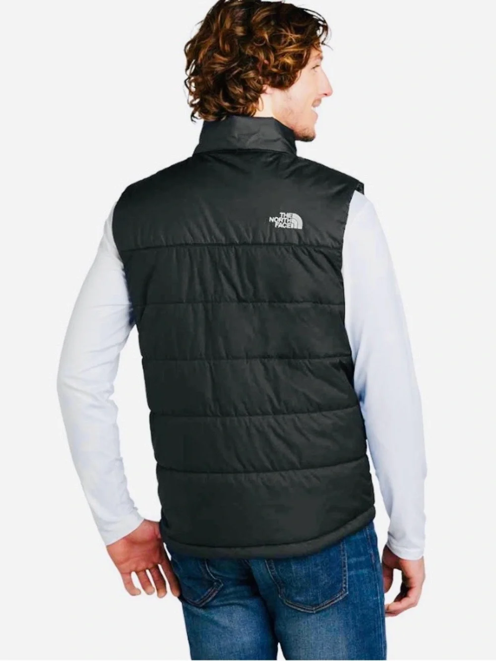 New The North Face Black Everyday Insulated Puffer Vest Men Large Company Logo